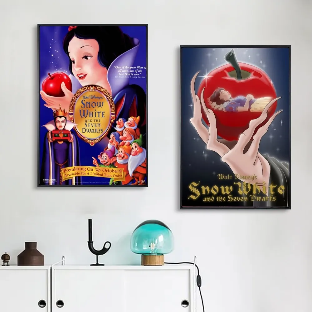 S-Snow White And The Seven Dwarfs Poster DIY Kraft Paper Vintage Poster Wall Art Painting Study Stickers Big Szie Wall Painting