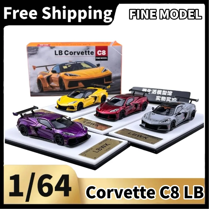 [In Stock] FINE MODEL 1/64 Corvette C8 LBWK Resin Car Model, Multiple Colors, Christmas Gift for Collectors