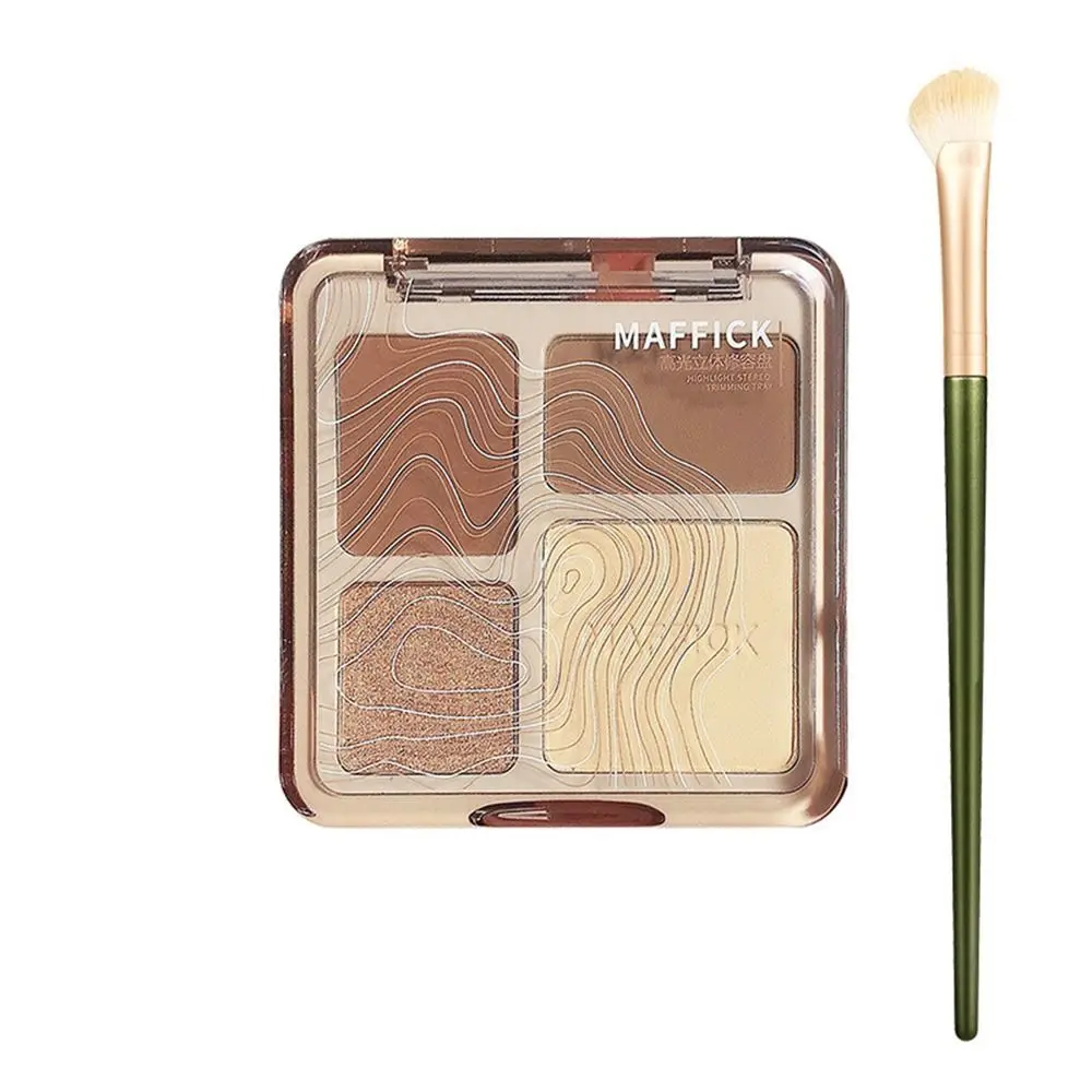 

Long-Lasting Four-colour Shading Palette Natural Brighten Highlighter Contour Palette Matte Stereoscopic Makeup Tool Girl