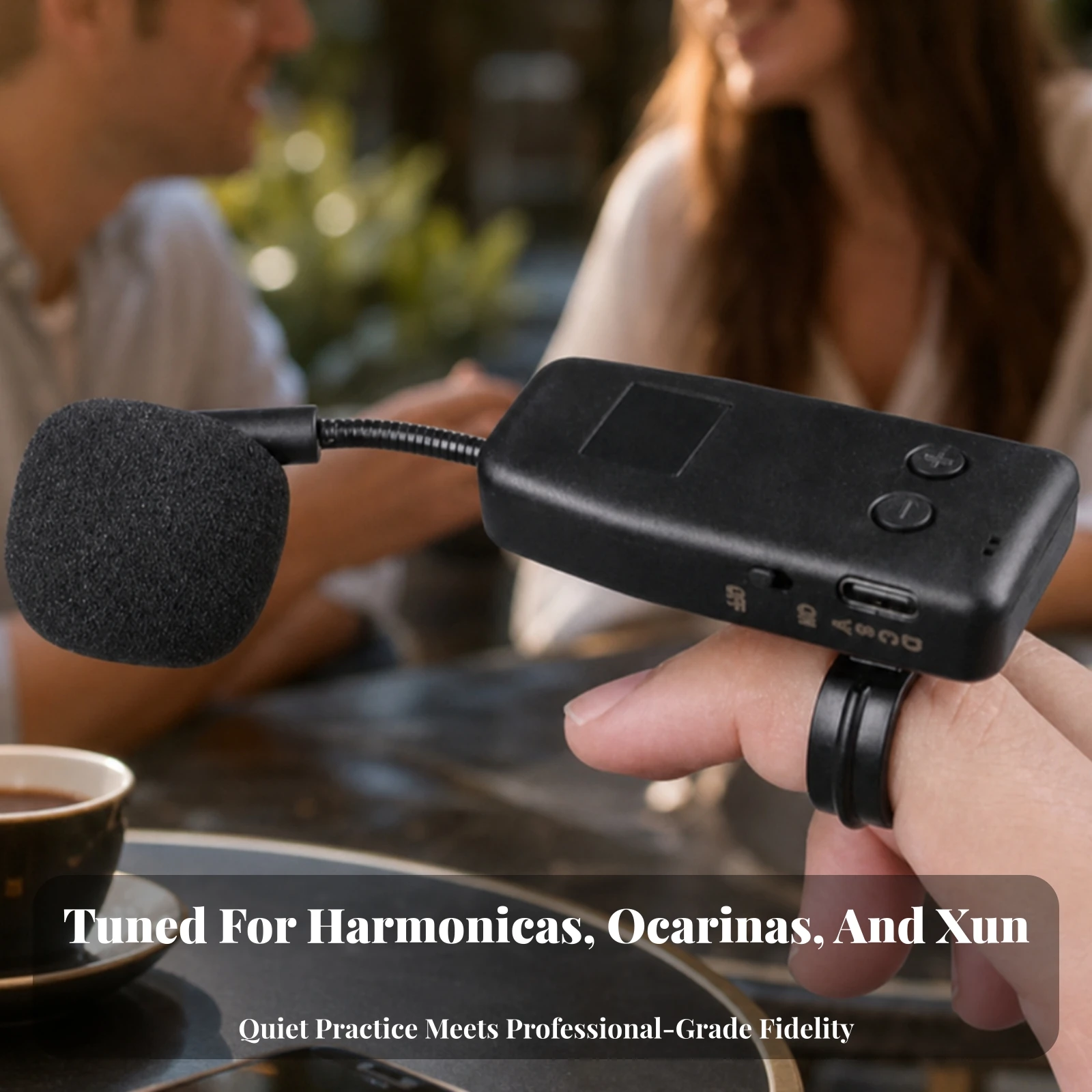 Instrument Pickup with Gooseneck High Fidelity Instrument Pickup with Transmitter and Receiver Stable Digital