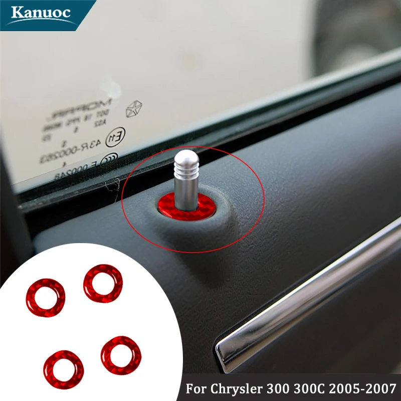 

Carbon Fiber Door Lock Accent Ring Stickers Car Interior Decorative Accessories For Chrysler 300 300C 2005 2006 2007