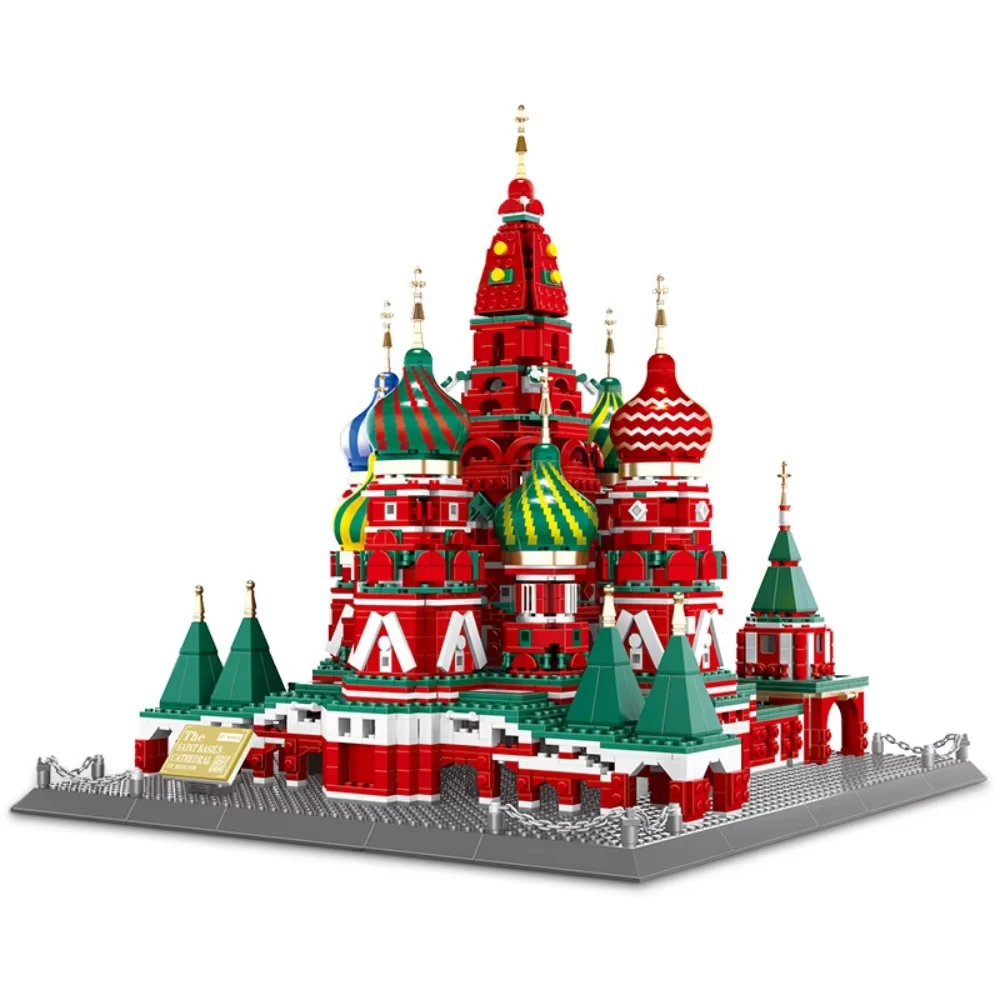 3213PCS Kleurrijke Uienkoepelkathedraal - Prachtig Slavisch Architectuurmodel, Levendige Collector's Art & Display