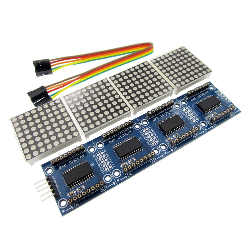 1pcs MAX7219 Dot Matrix Module Microcontroller 4 In One Display with 5P Line