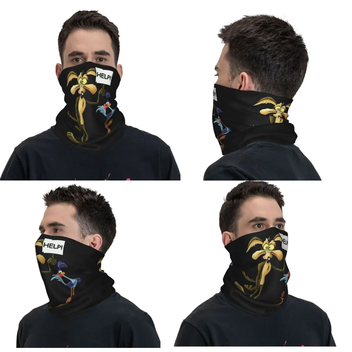 Roadrunner Coyote Bandana Neck Gaiter Printed Wrap Mask Scarf Warm Headwear Outdoor Sports For Men Women Adult Washable