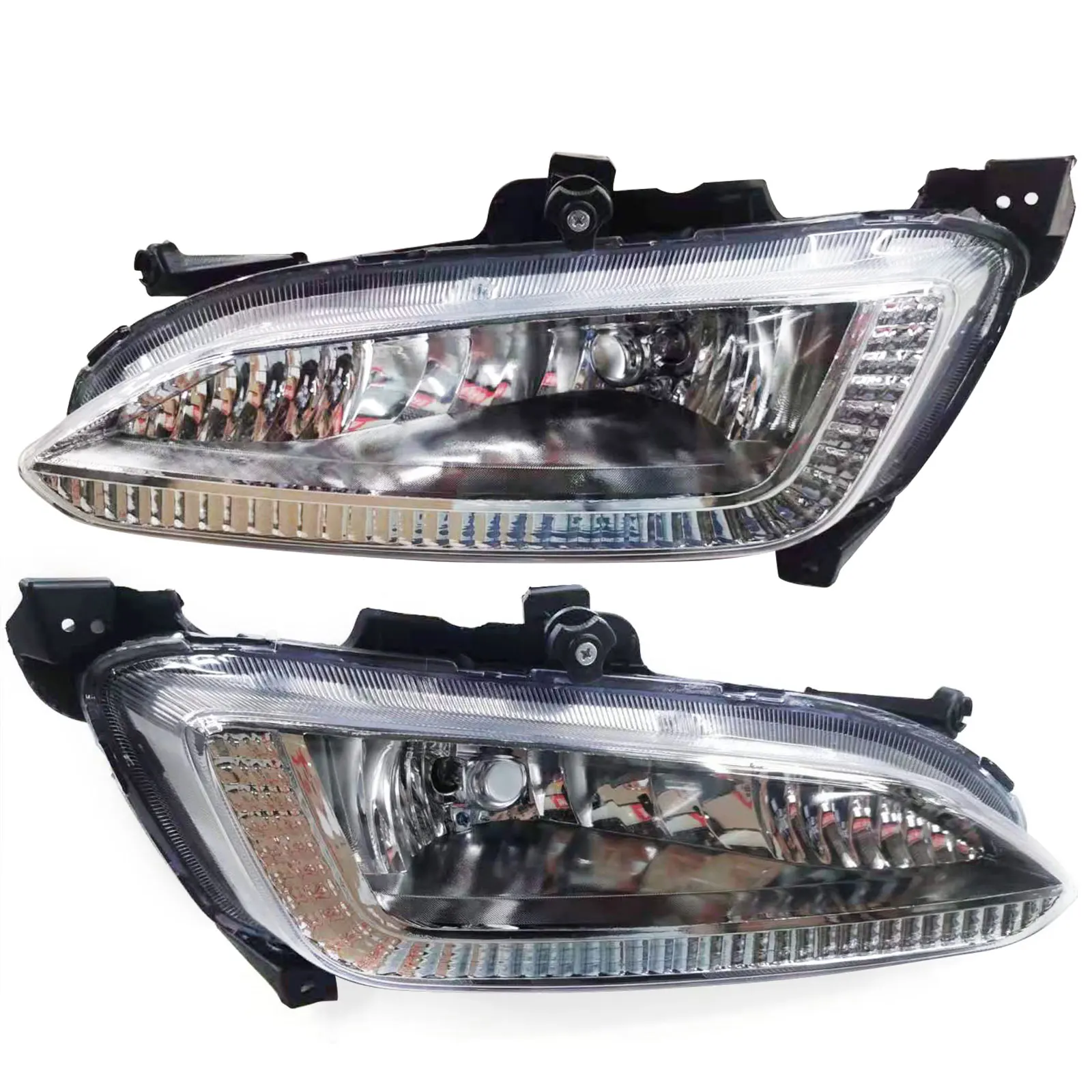 For Hyundai IX45 Santa Fe 2013 2014 2015 12V Fog Lights Fog Lamp Passenger & Driver Side Clear Lens