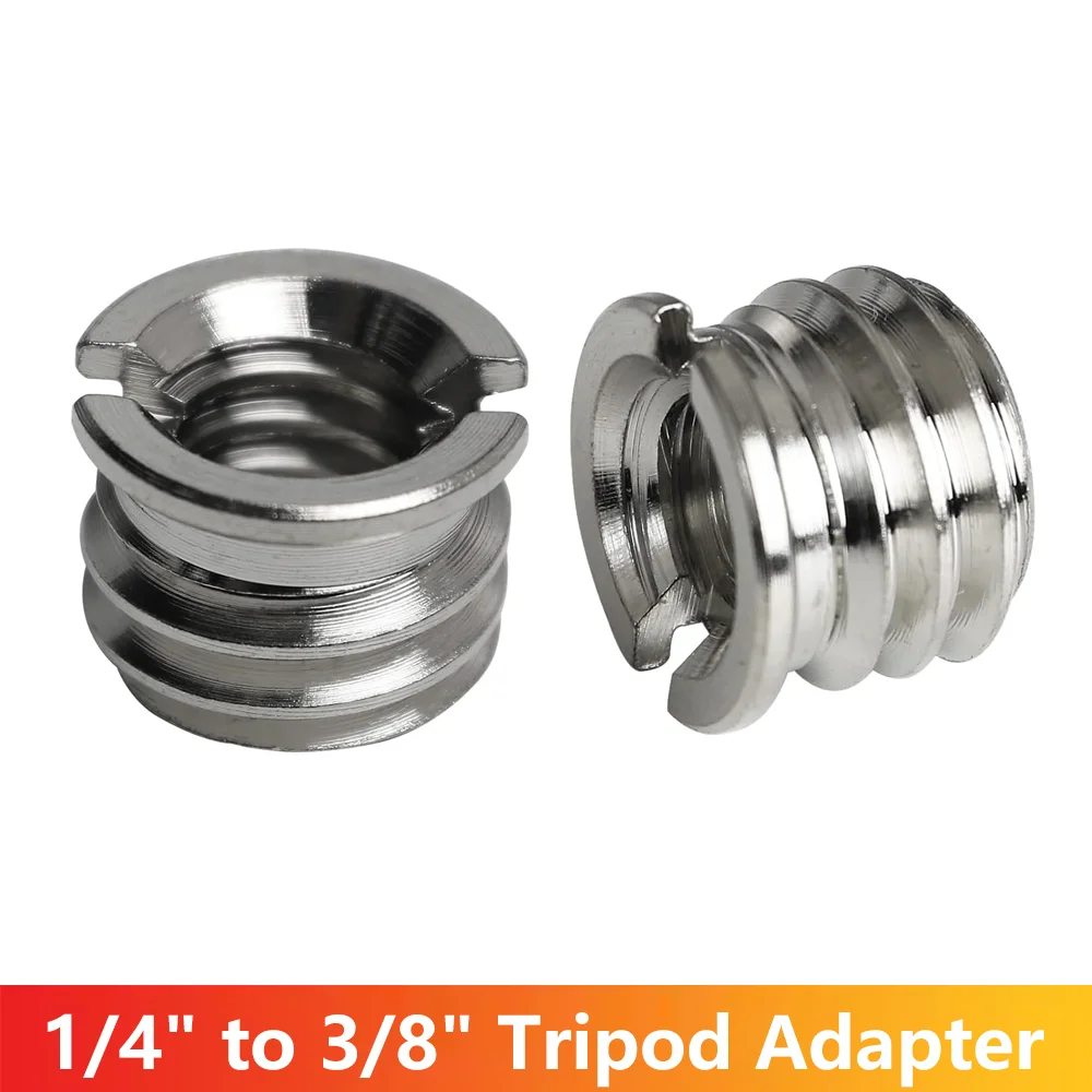 1/4"-20 メス - 3/8"-16 オス三脚ネジアダプターステンレス鋼標準ネジコンバータ DSLR カメラ一脚スタンド用