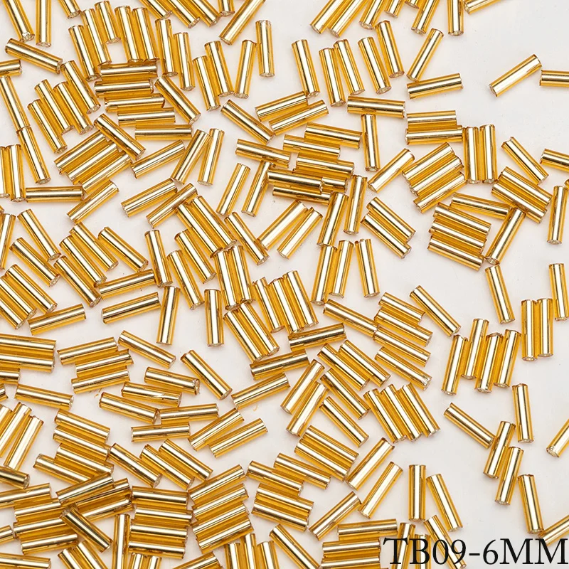 20grams Glass Tube Beads Loose Beads Gold-Color 6MM/9MM/12MM/30MM Boho Long Tube Bead DIY Clothing Accessories Beading Material