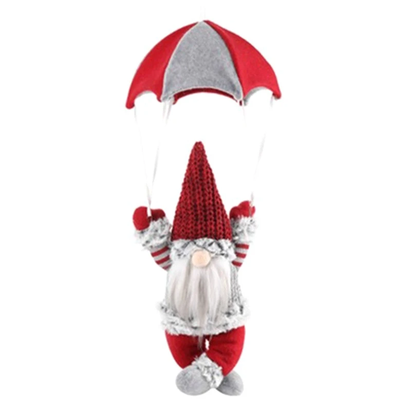 Gnome Figurine Skydiving Gnome Doll On The Table Shelf Desktop Parachute Tomte Plush Gnome Gifts Themed Tree Decor Red Durable