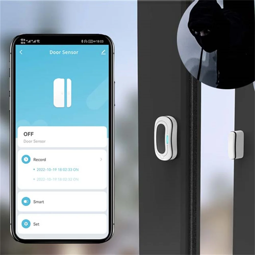 Sensor inteligente Tuya Zigbee para puerta y ventana, Detector de alarma para el hogar, protección de seguridad, aplicación Smart Life, Control remoto inalámbrico