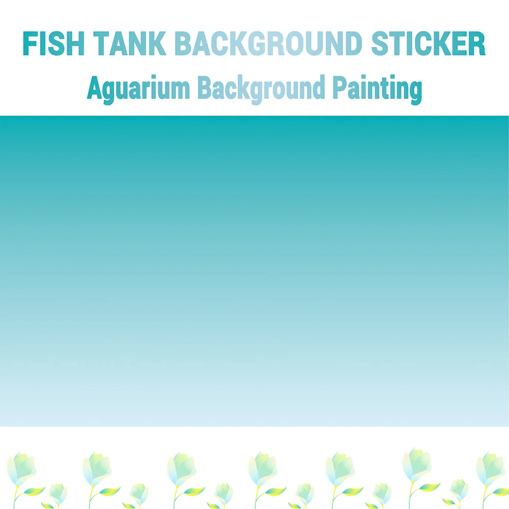 Blue and White Gradient, Fish Tank Background Painting, Aquarium Background Sticker, HD, Front Self-Adhesive, Landscape Ornament