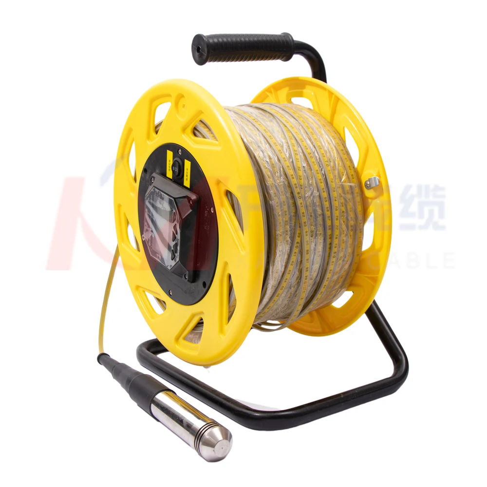 Portable 50m-500m Steel Ruler Water Level Indicator Well Depth Gauge IP68 Waterproof Light/Sound Alarm 0.05% Accuracy
