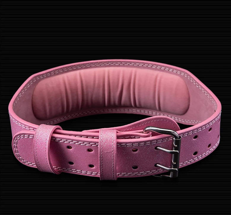 Pink Waist Protection Leather Belt Women Fitness Weight Lifting Squat Belt Sport Powerlifting Waist Gym Training Belt