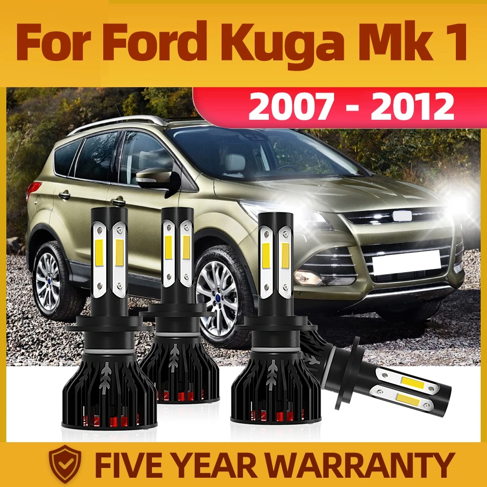 TEENRAM 2 Pairs CSP Led Headlight Bulbs Ultra-white 6000K Car Light Lamps 120W 20000LM For Ford Kuga Mk 1 2007-2012