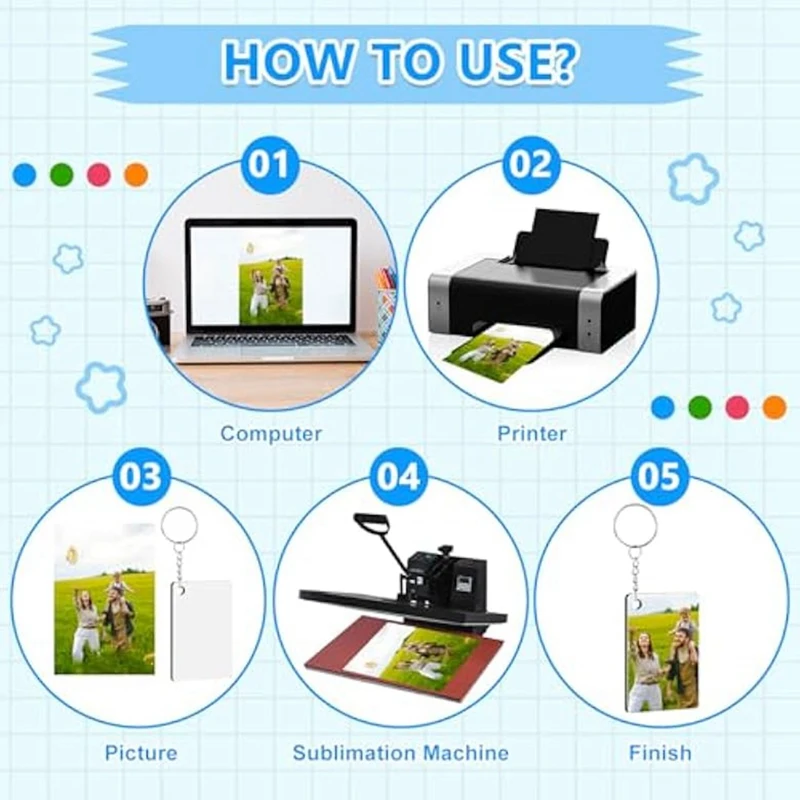 270Pcs Double-Sided Rectangle Sublimation Keychain Blanks,Density Board Rectangle Sublimation Key Chains Accessories-AT81