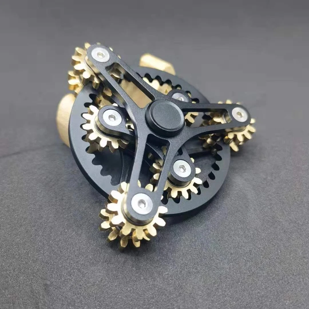 High Quality Delicateness Gear Hand Spinner All Copper Fidget Spinner Nine Teeth Linkage Edc Metal Alloy Spinner Focus Toys