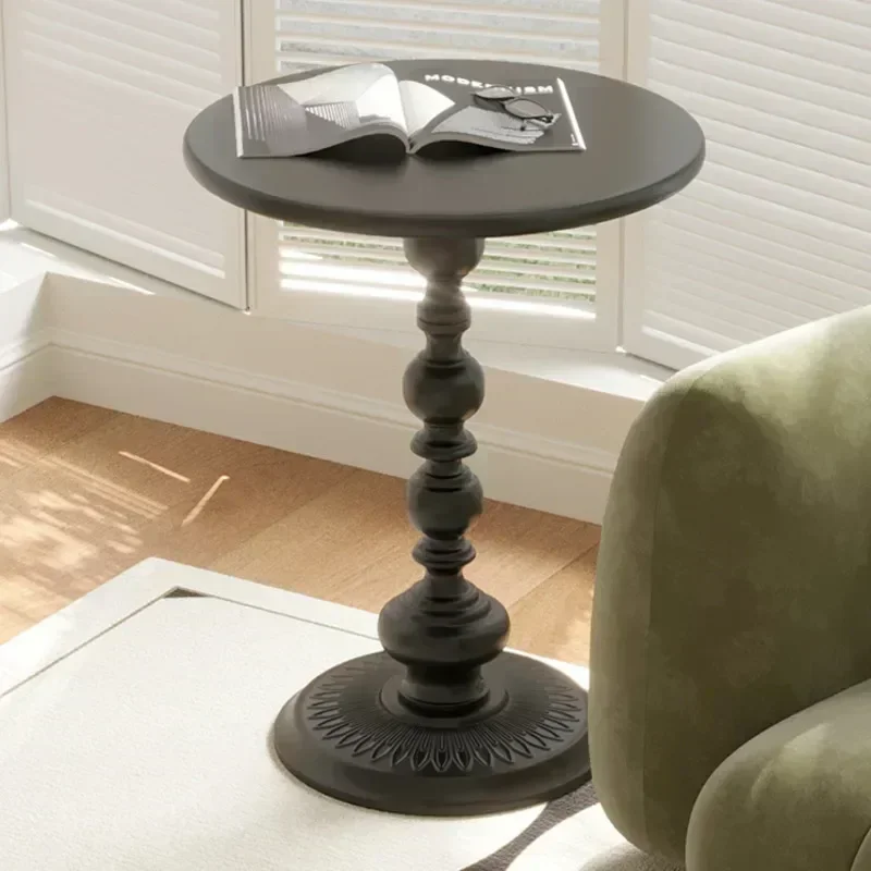 American Retro Iron Art Round Tea Table Vintage Metal Coffee Table Household Furniture for Living