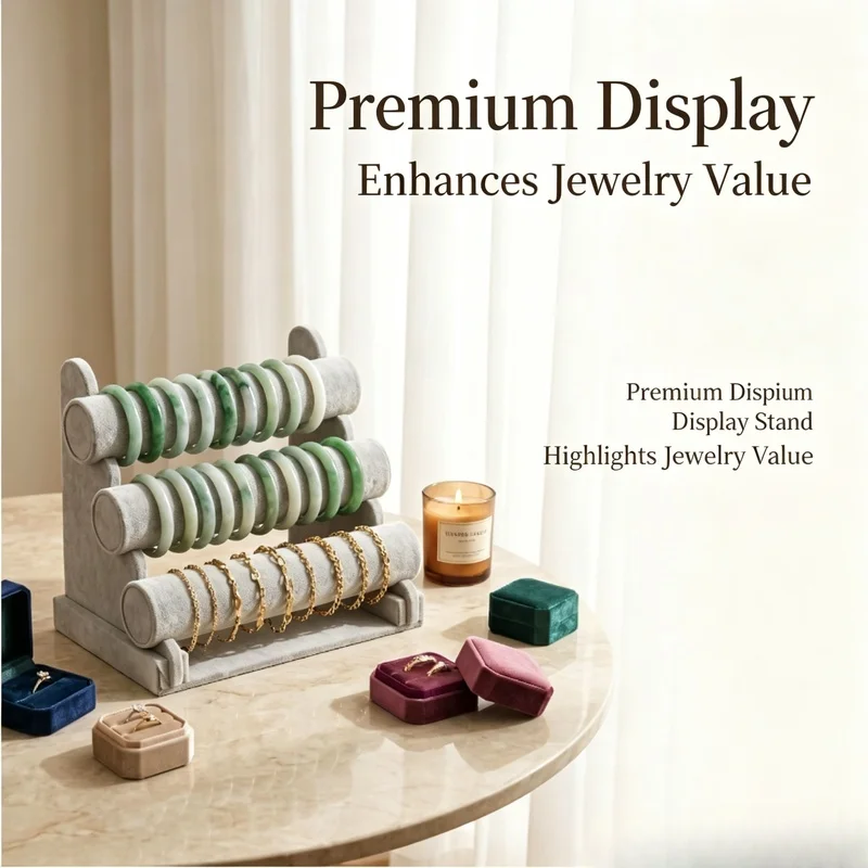 1Pc Shaped Vertical Jewelry Display Stand, Desktop Storage Holder for Bracelets, Necklaces and Watches Home Countertop Display