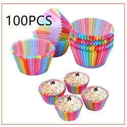 100Pcs/pack Cake Muffin Cupcake Paper Cups Cake Box Cupcake Liner Kitchen Baking Accessories Cake Mold Small Muffin Boxes