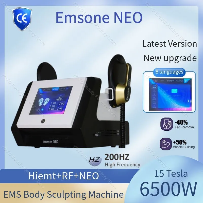 200hz EMSone NEO Machine 15 Tesla 6500W RF 2025 EMS Body Sculpt Fat Removal Sculpting HIEMT Slimming Shaping muscle stimulator