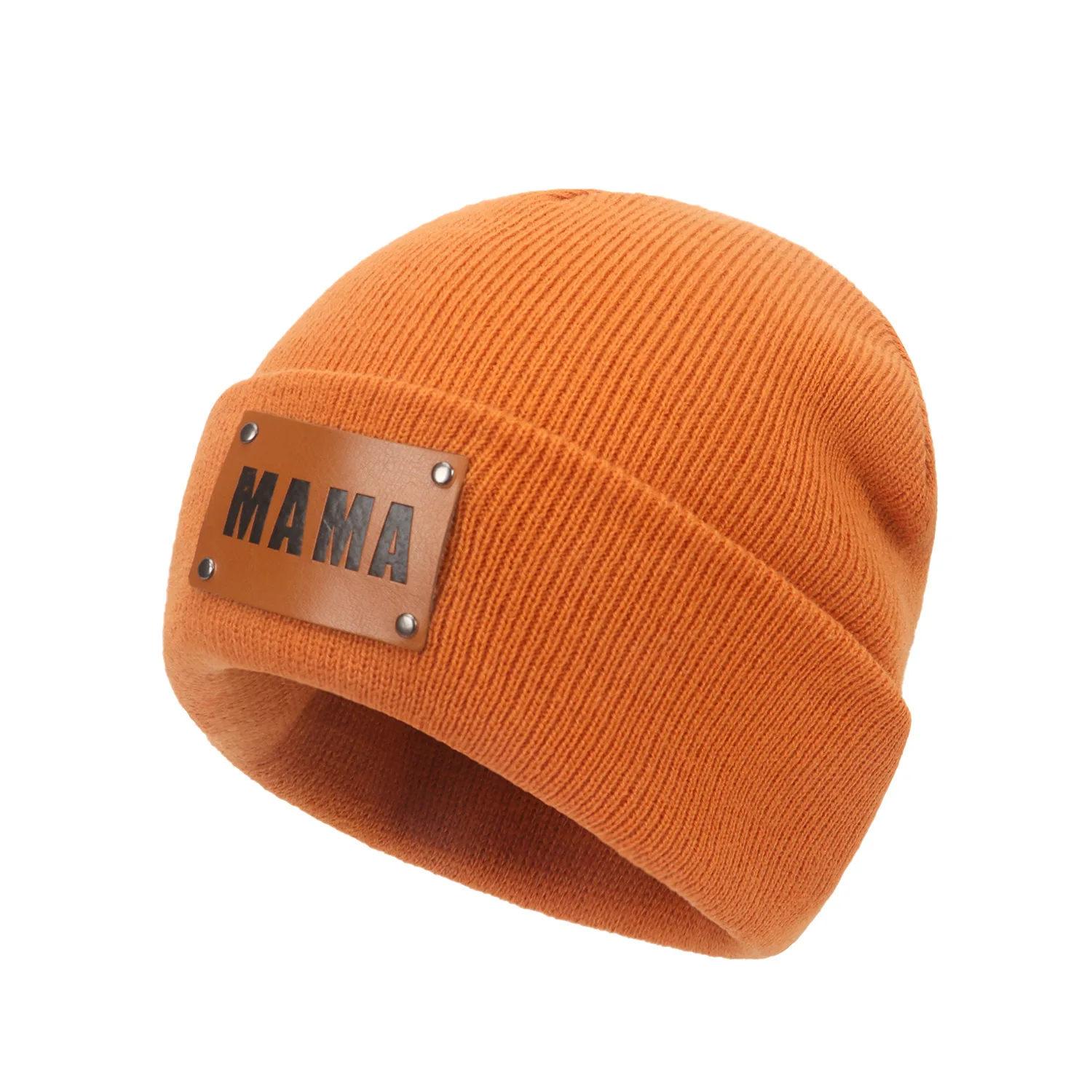 2024 New Parent-Child Beanie Hat Winter Warm Knitted Cap for Mother Stylish MAMA Embroideried Skull Caps Ideal Gifts for Mom