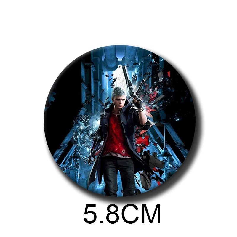 Game Devil May Cry Demon Hunter Anime Soft Button Pin Hot Game Character Brooches Badge Bag Decor Accessories Fans Collect Gifts