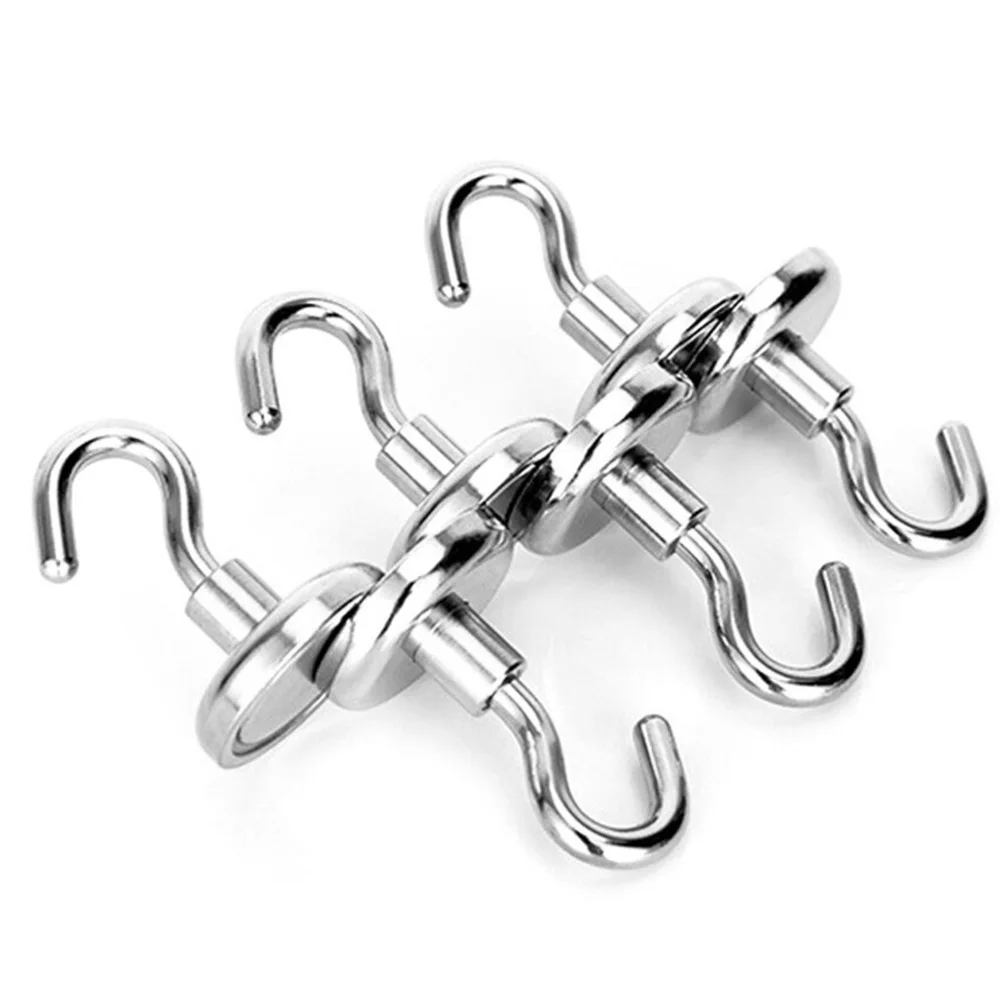10pcs Strong Magnetic Hooks Multi-Purpose Magnet Hook Hanger for Home Kitchen Bar Key Coat Decorative Storage Hook