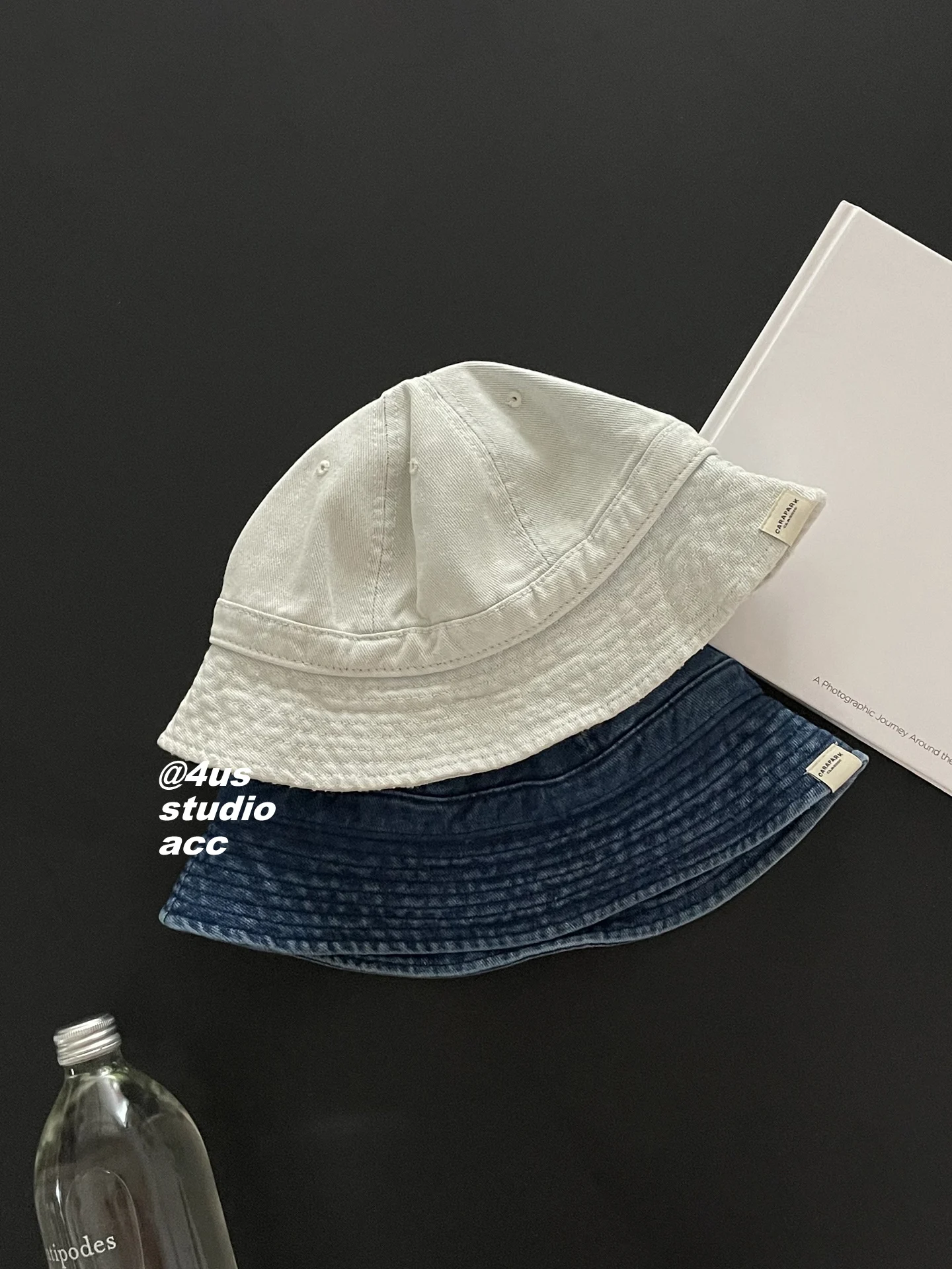 

Retro washed denim bucket hat women street short brim outdoor sunshade basin hat men show small face
