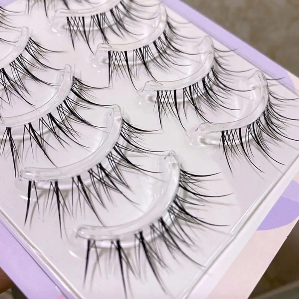 1 Box Thick False Eyelashes Realistic Natural Curling 3D Effect Eye Makeup Airy Sun Flower Fairy False Eyelashes