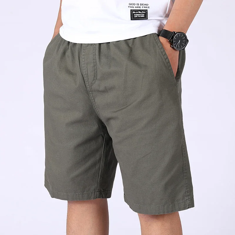 Herren Casual 100% Baumwoll-Shorts Weich Gewaschen Locker Sitzende Bermuda-Shorts Sommer Elastischer Bund Kordelzug-Shorts für Herren Tägliche Kleidung – Detail 4
