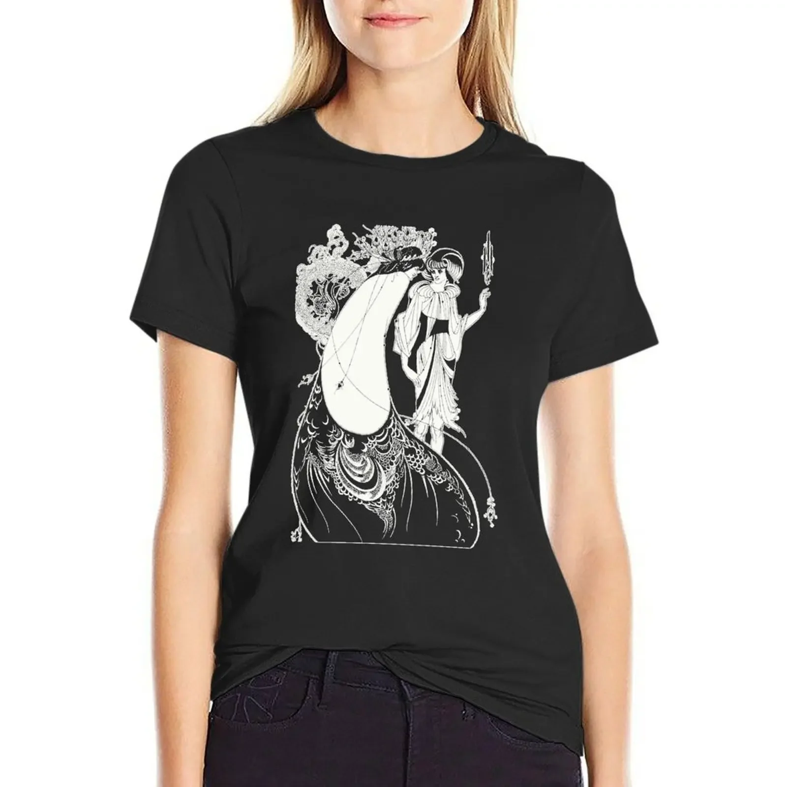 

The Peacock Skirt, 1893- Aubrey Beardsley T-Shirt blanks plus size tops anime white t shirts for Women