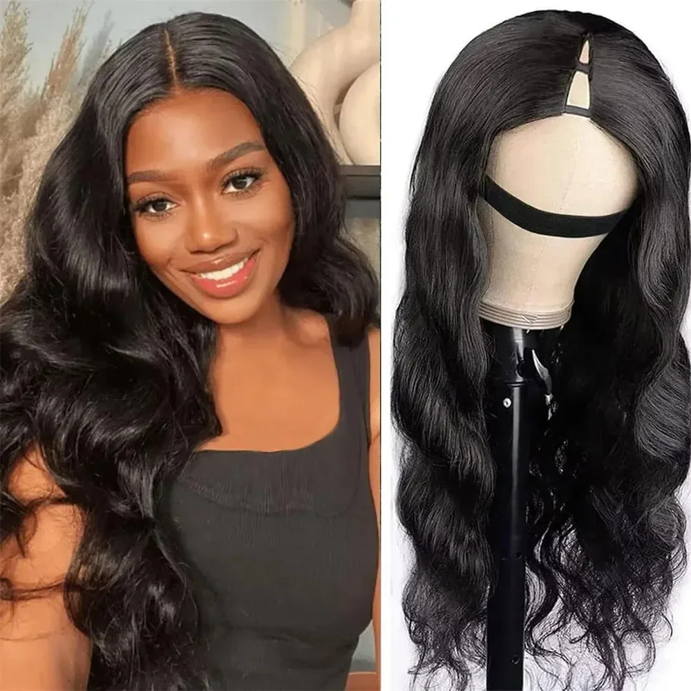 

Body Wave V Part Wig Human Hair No Leave Out Thin Part Brazilian Wavy Upgrade Wig For Women U Part Wave Wig Remy Hair Natural