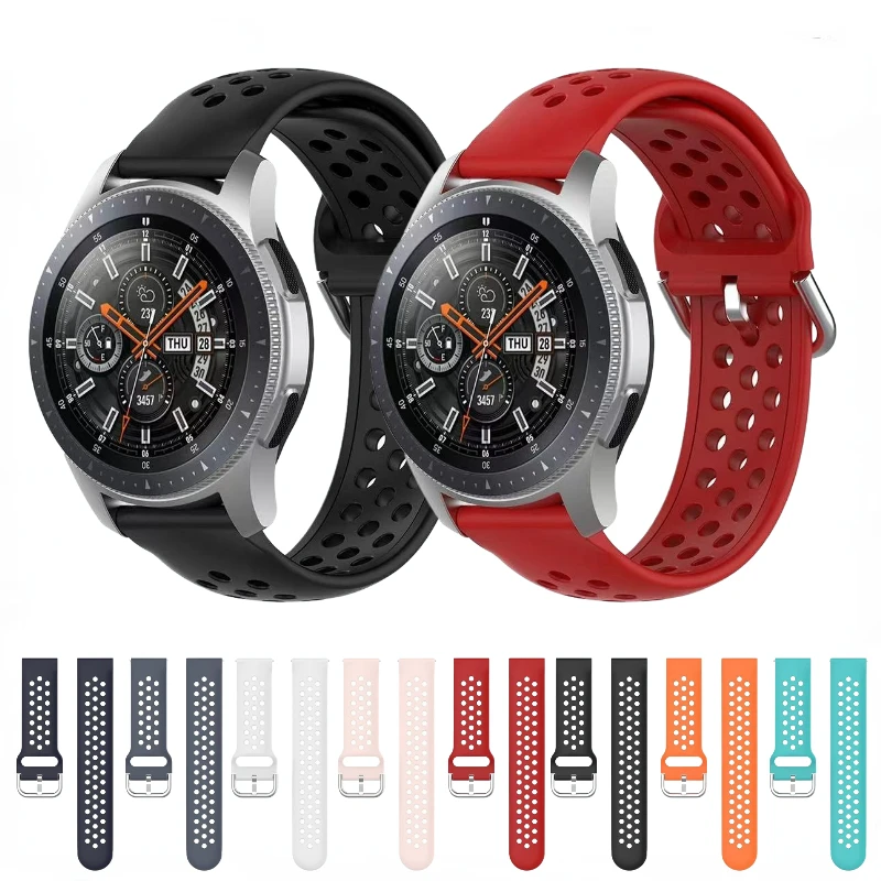 

20mm 22mm Sport Silicone Strap For Samsung Galaxy Watch 3 46mm/Active 2 42mm/Huawei Watch GT2 for Amazfit GTR /Bip47mm/42mm Band