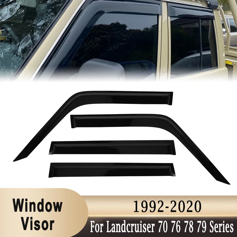

4Pcs Weather Shield Window Visor Rain Awnings Shelters Deflector Guard for Toyota Landcruiser 70 76 78 79 Series 1992-2020