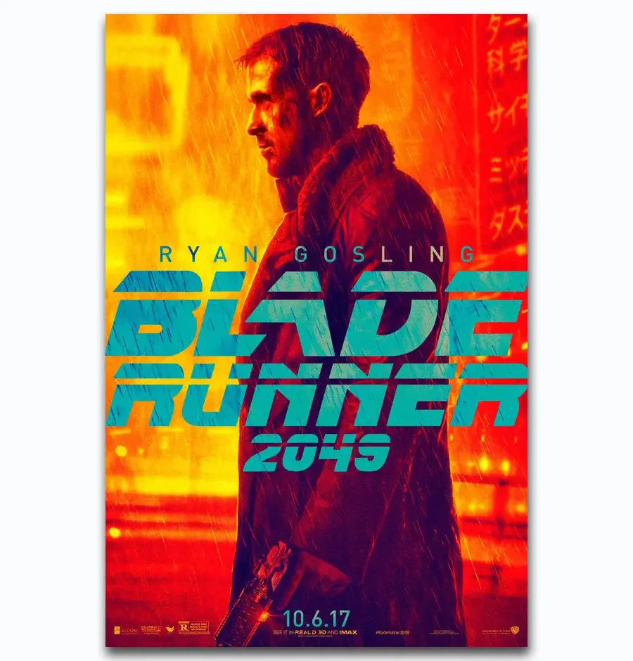 Hot New 2017 película Blade Runner 2049 Ryan-Silk Art Poster pared Sicker decoración regalo