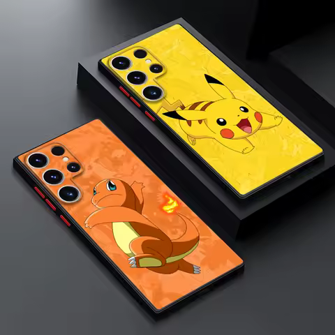 Pokemons Pikachus Anime Case for Samsung Galaxy S24 Ultra S23 Plus S25 S22 S21 FE S20 Note 20 S9 S10 Silicone Phone Cover
