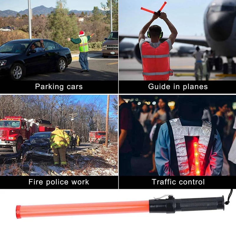 10Pack 21Inch Signal Traffic Safety Led Light Traffic Wands For Parking Guides