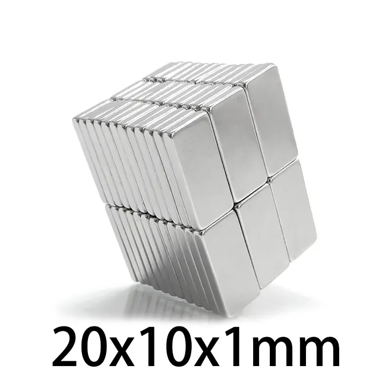 10/20/50/100/150/200/300PCS 20x10x1 Rectangular Strong Rare Earth Neodymium Magnet N35 Block Permanent Magnets 20x10x1mm 20*10*1