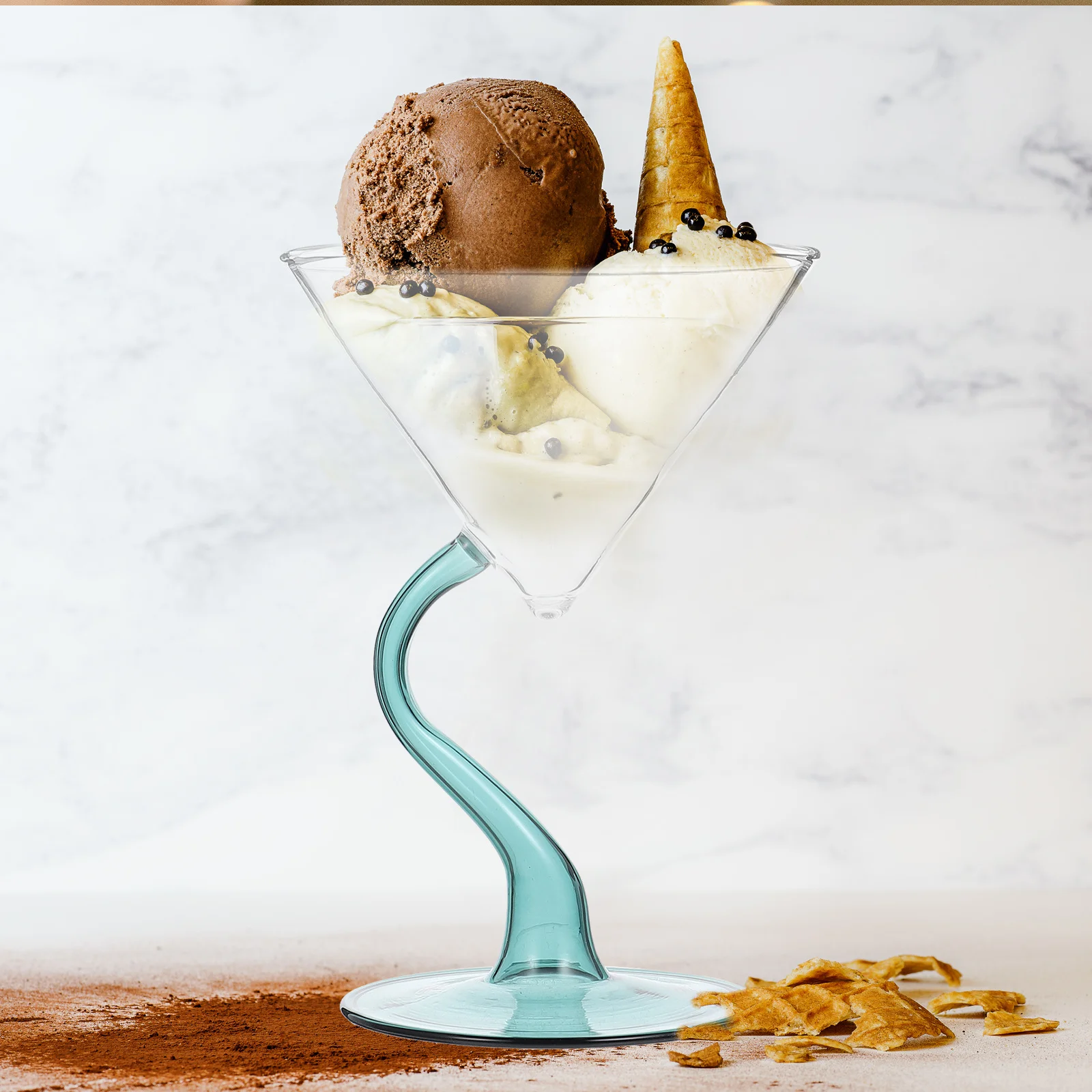

Creative Ice Cream Glass Dessert Cup Clear Smooth Surface High Base Suitable for Yogurt Ice Cream Pudding Glass Dessert Cup