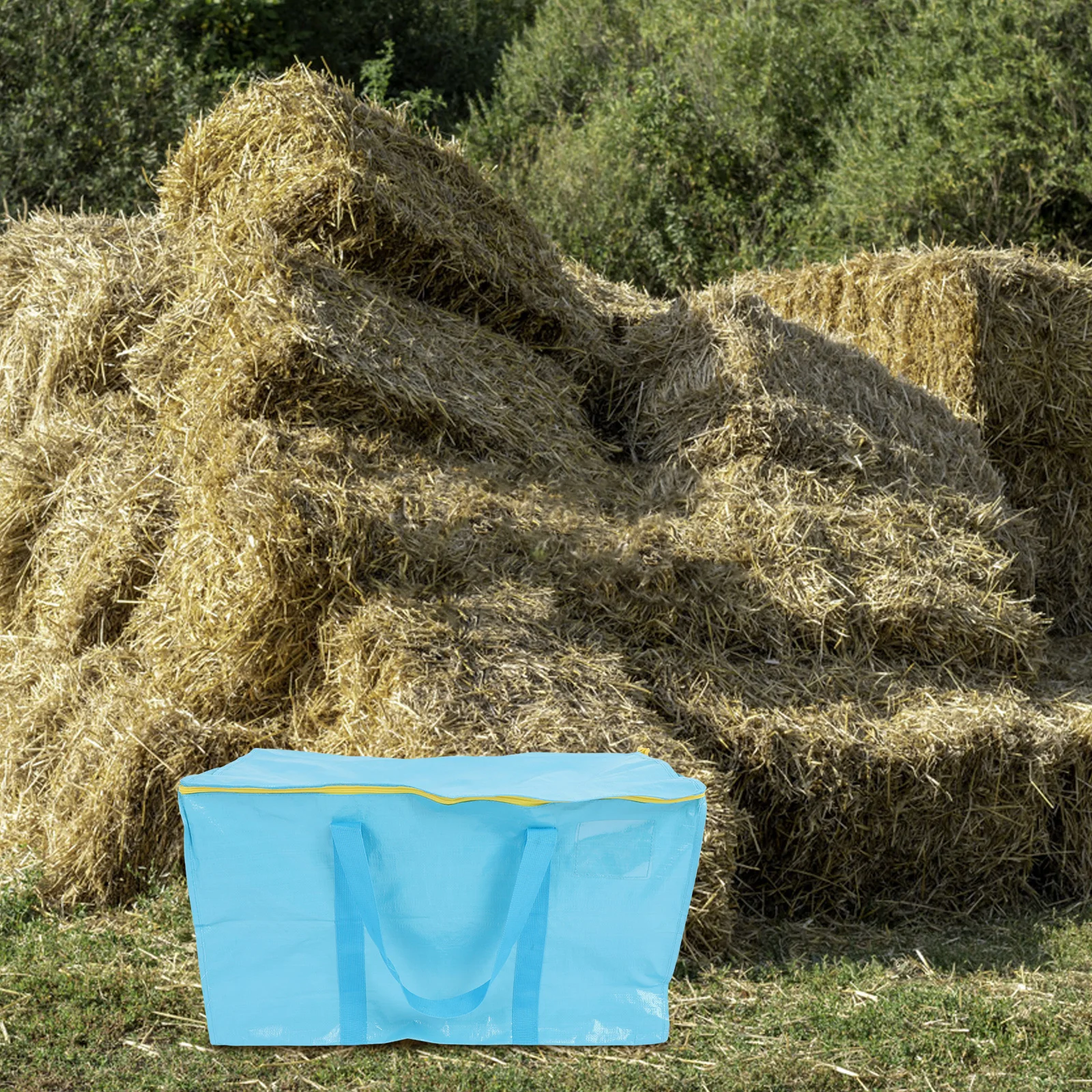 

Hay Storage Bag Large Capacity Heavy Duty Pe Woven Fabric For Horse Rabbit Goat Livestock Moving Tote