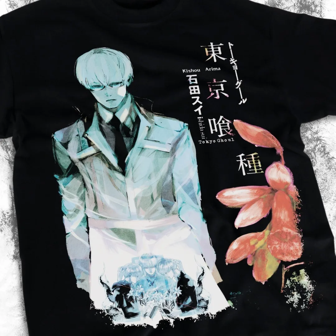 Tokyo Ghoul T-Shirt Ken Kaneki Manga Strip Horror Anime Black Shirt Tee All Size