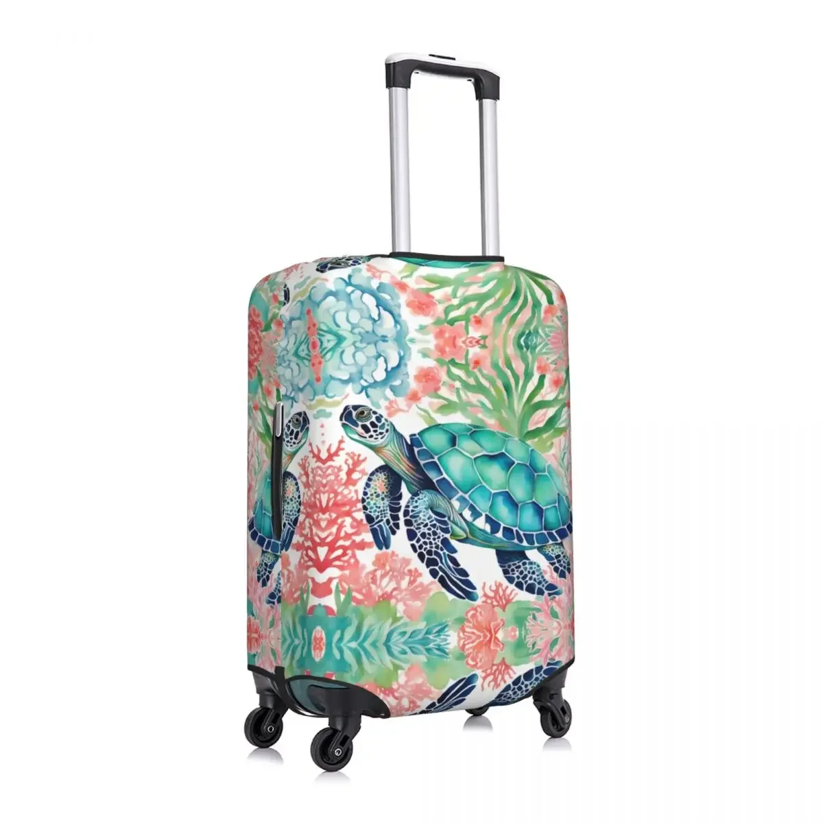 Custom Ocean Sea Turtle Luggage Cover Protector Fashion Travel Suitcase Protective Cover for 18-32 Inch