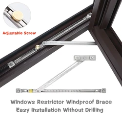 Telescopic Slides Windows Restrictor Windproof Brace Stopper Children Safety Locks Window Support Opener Fixed Angle Controller