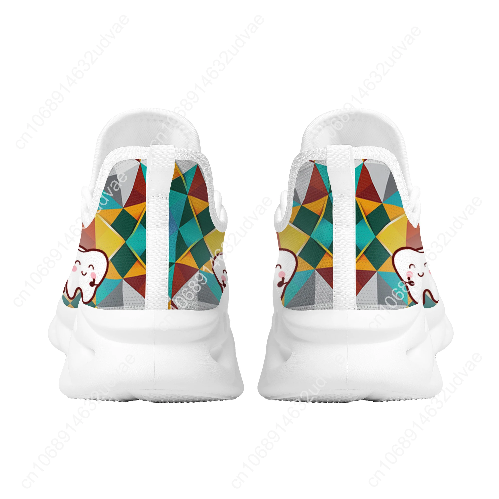 Funny Cartoon Tooth Design Flat Shoes Mother's Day Gift Non-slip Cozy Platform Swing Shoes New Trend Dental Nursing Sneakers