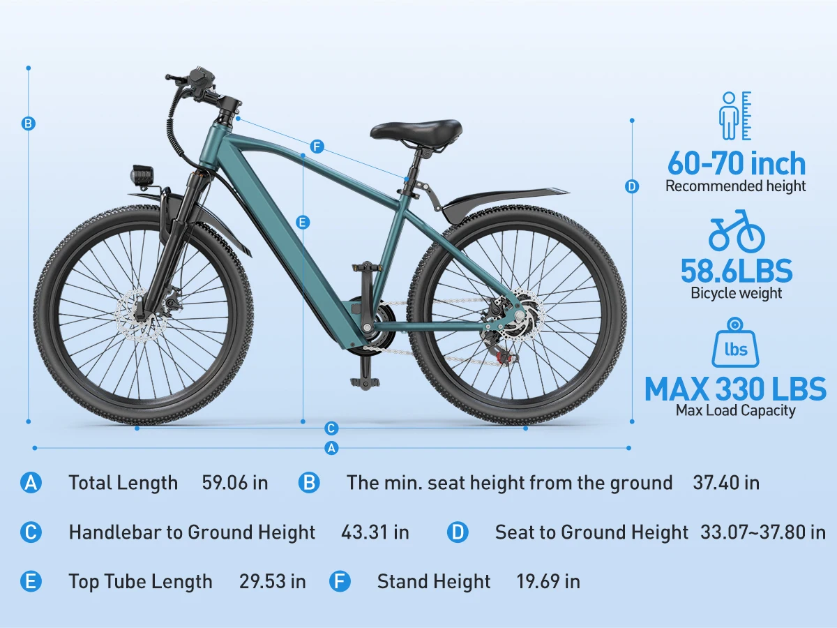 Aairsk GT300 E-Bike Leistungsstarker Motor 36V10AH Batterie 24 Zoll Reifen Elektrofahrrad für Stadtfahrten E-Fahrrad (Geschenkset) – Detail 9