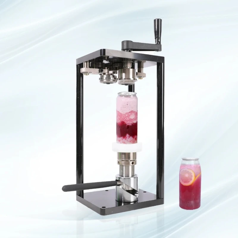 

Booth commercial rotating bubble tea pet can manual can sealing machine 330/500ml hand film sealing machine can sealing machine