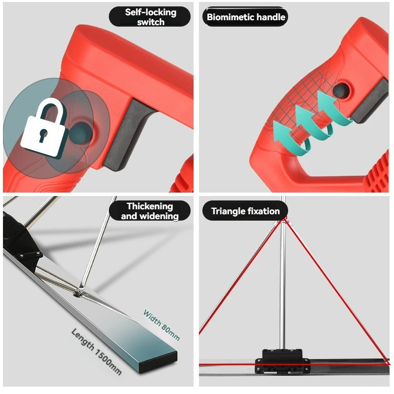 ไฟฟ้าคอนกรีตขัดระดับชั้นการสั่นสะเทือนไม้บรรทัดปูนVibrator ScreedคอนกรีตLevelingเครื่อง 21V 1.8M
