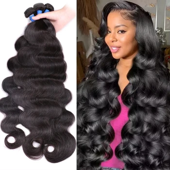 Extensions de cheveux humains Body Wave bouclés paquets tiss...