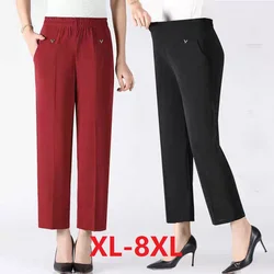 Summer Simplicity Commute Solid Straight Pants 2024 Women Clothing Fashion All-match Elastic Waist Trousers Female Casual Pants