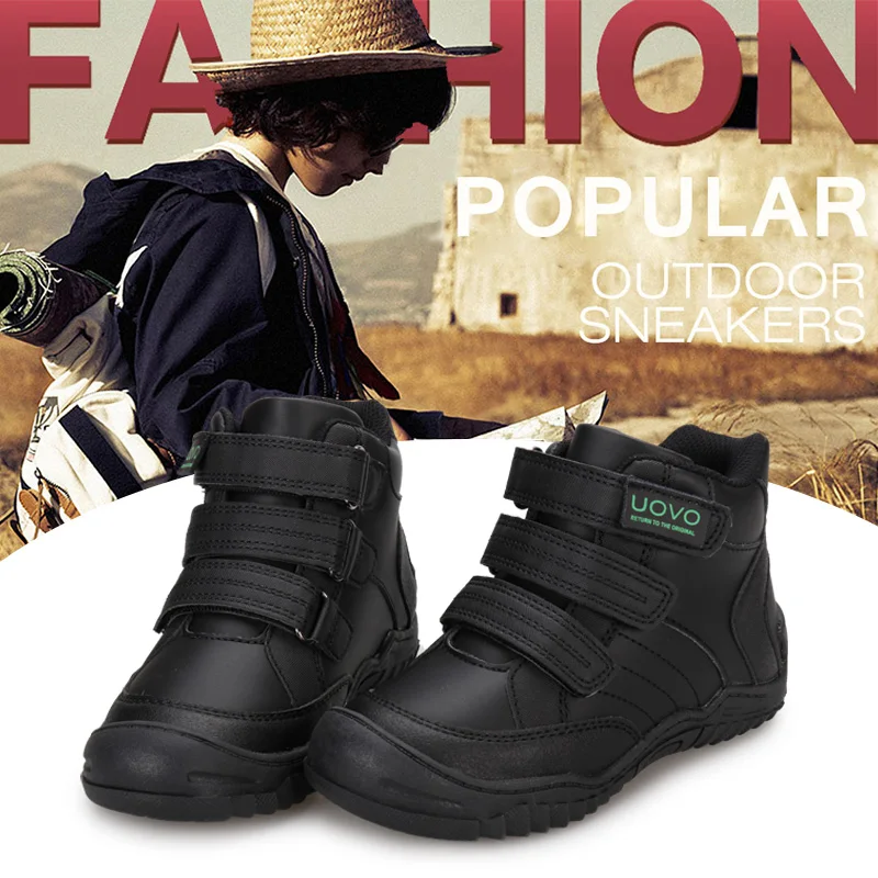 2026 UOVO New Arrival Mid-Calf Hiking Fashion Kids Sport Shoes Brand Outdoor Children Casual Sneakers For Boys Size #26-36