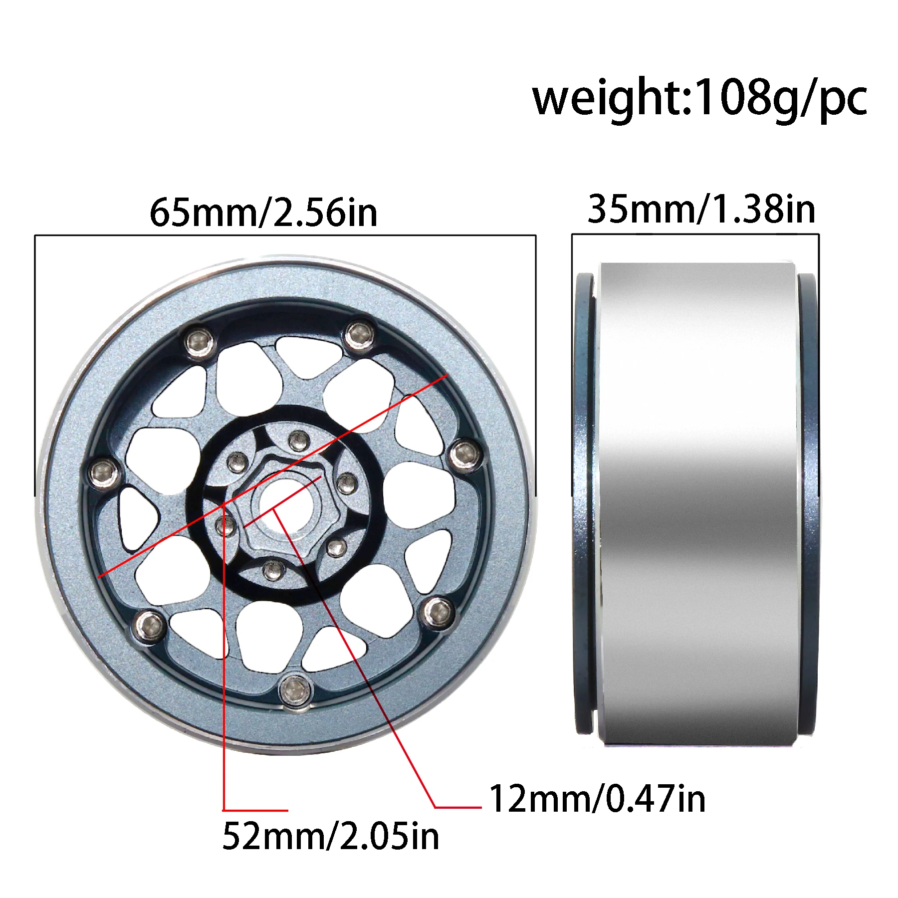 

RC Metal 2.2 Inch Beadlock Wheel Rim For 1/10 RC Crawler 2.2 Tires Car Axial SCX10 90046 III CAPRA RR10 Wraith RBX10 Yeti